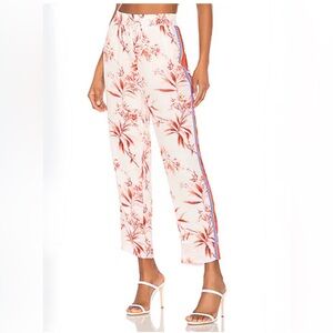 Joie Bayley Print in Porcelain Drawstring Pants with Side Stripe waist size M